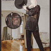 Two Hearts 2 piece silk Front Open suit